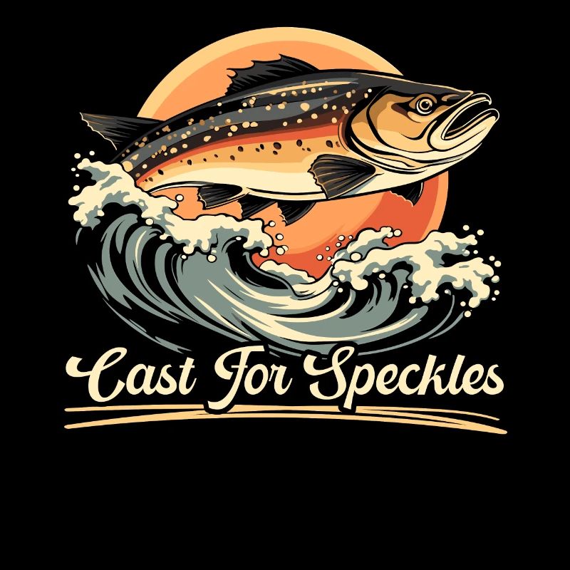 Truite mouchetée, pêcheur, pêcheur, pêcheur