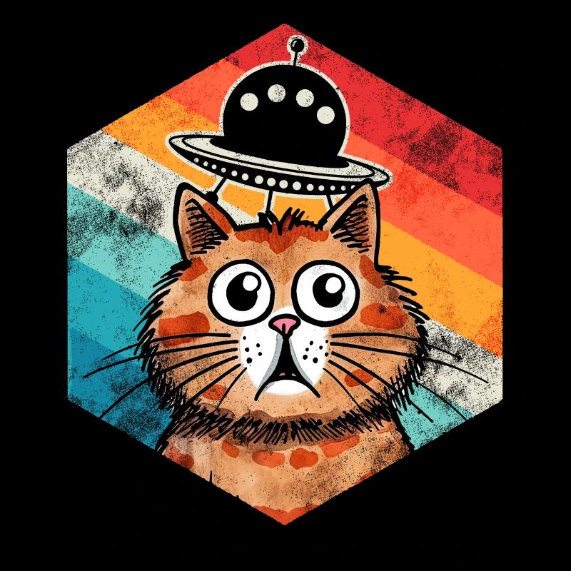 Drôle de chats-selfie ovnis extraterrestre vaisseau spatial Kitty