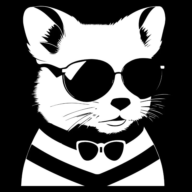 Frettchen mit Sonnenbrille Coole Frettchen