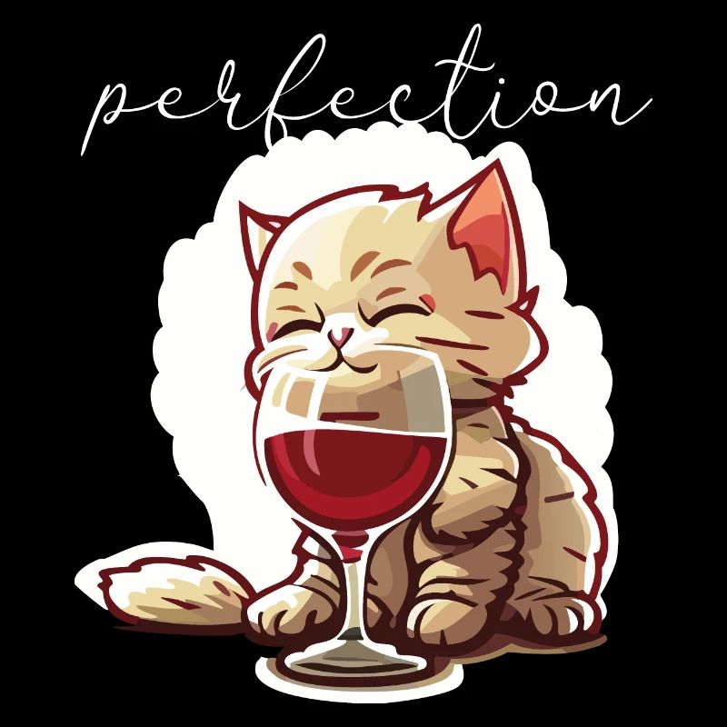Niedliche Katze mit Wein