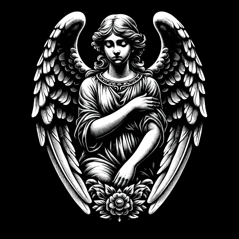 Mournful Gothic Angel: Artistic Elegance