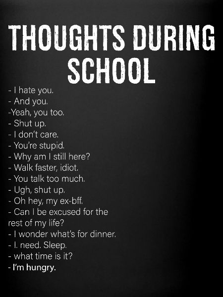 thoughts during school funny shirt