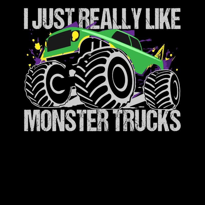 Confrontation de monster trucks vert-violet