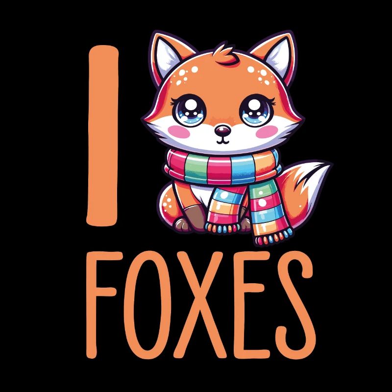 Charming Kawaii Fox With Scarf - Perfect For Fox