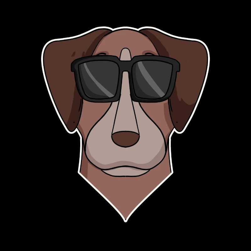 Pointer dog with glasses - cool dog
