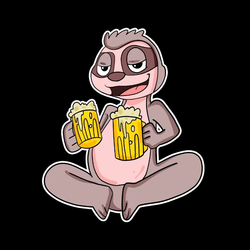 Sloth with beer