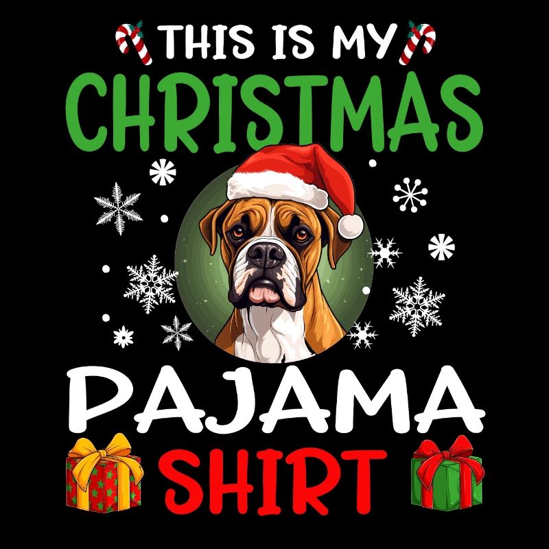 Boxer chien Noël pyjama joyeux Noël