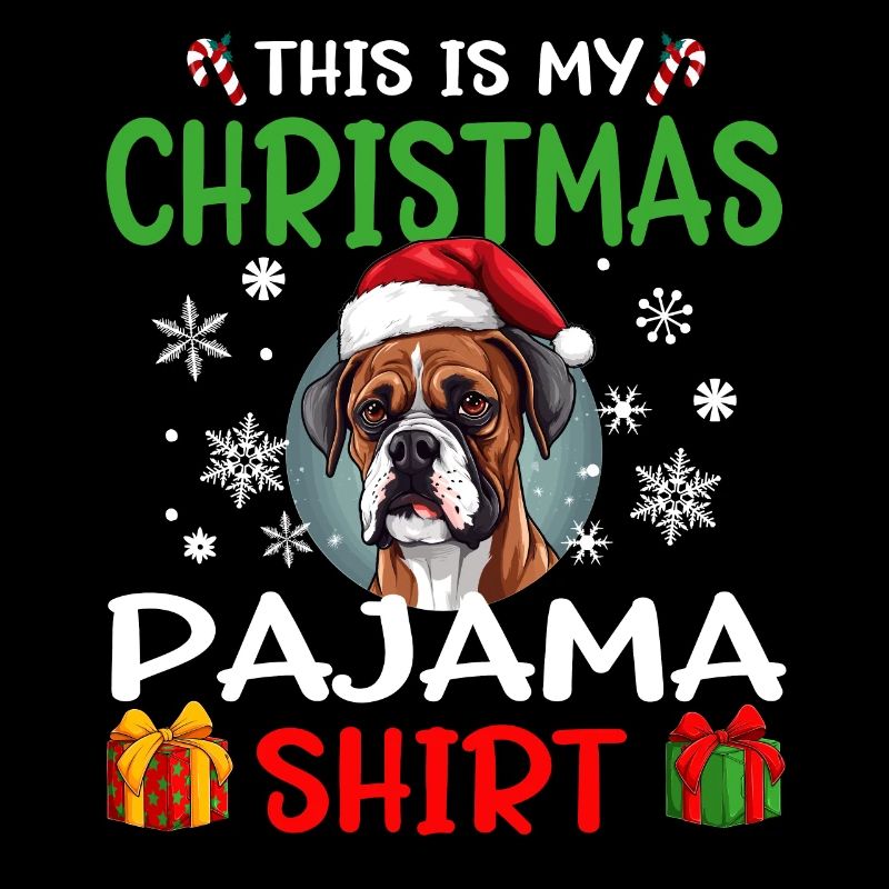 Boxer chien Noël pyjama joyeux Noël