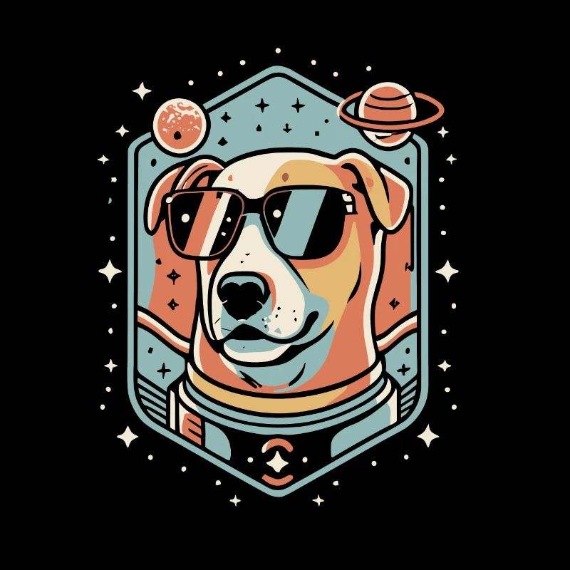 Chemise Labrador de l’espace rétro oeuvre colorée