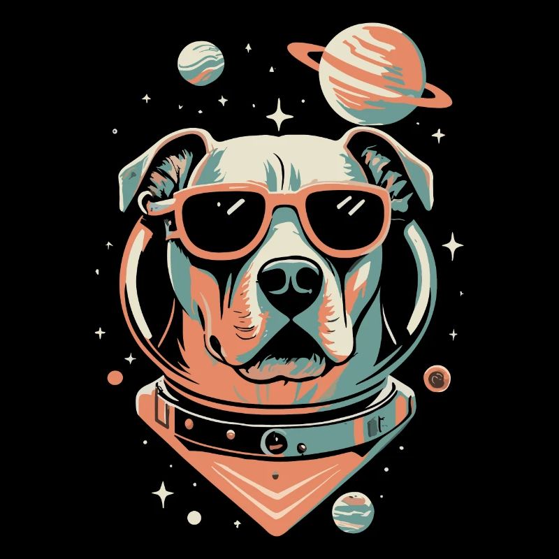 Chemise Labrador de l’espace rétro oeuvre colorée