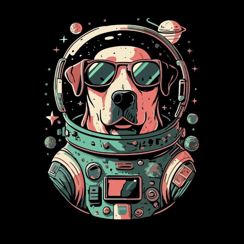 Chemise Labrador de l’espace rétro oeuvre colorée