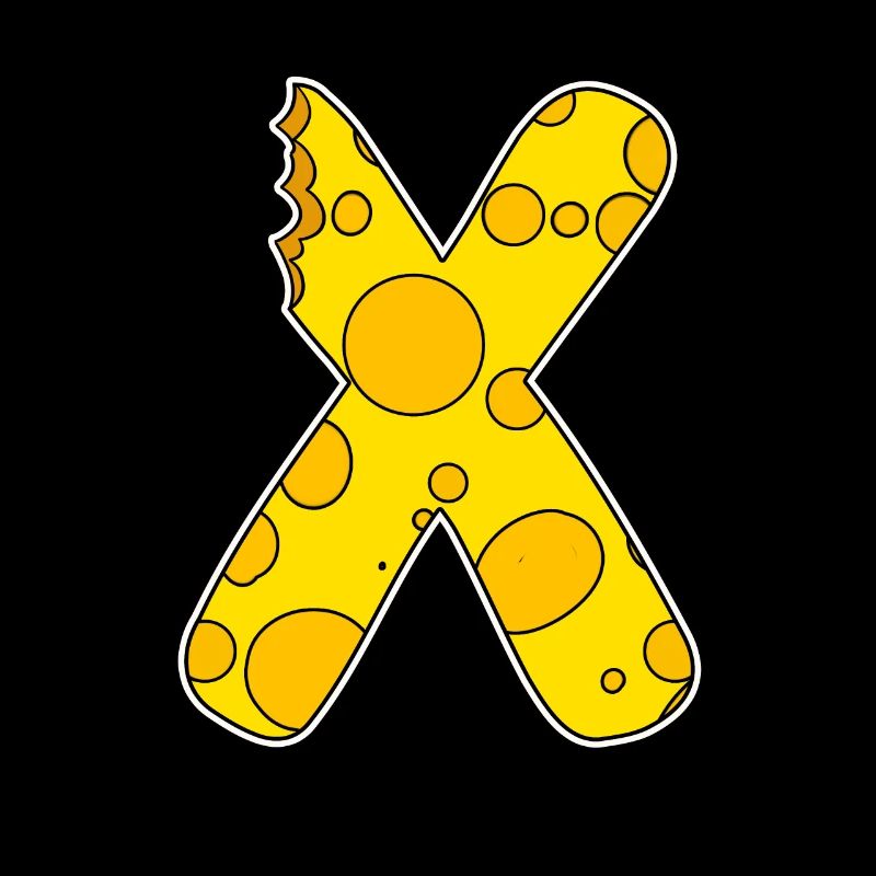 Letter X - Initial Letter X - Cheese Motif