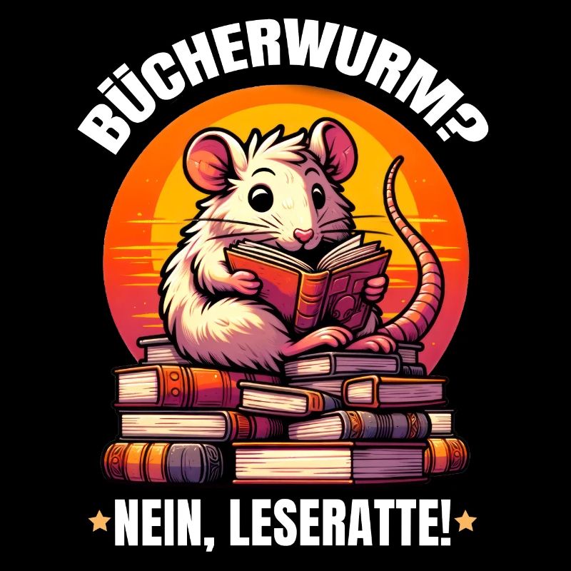 Bücherwurm? Nein, Leseratte! Süße Ratte liest Buch