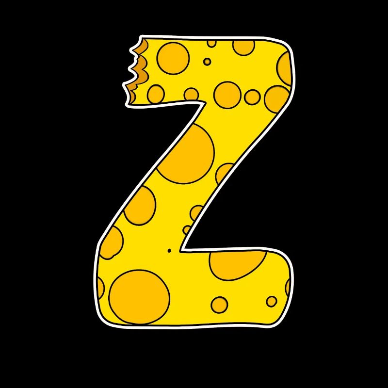Letter Z - Initial Letter Z - Cheese Motif