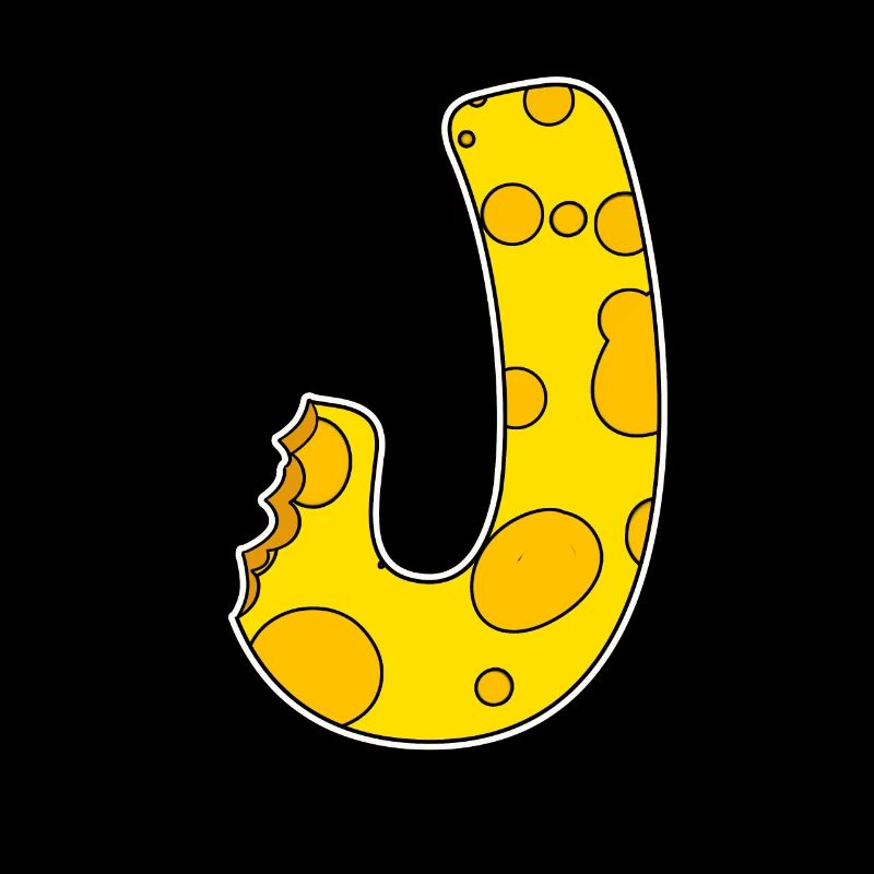 Lettre J - Lettre initiale J - Motif Fromage