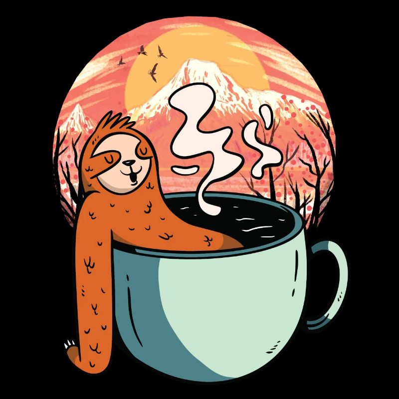 Sloth, Relaxation, Tea, Coffee, Break, Ready for Vacation