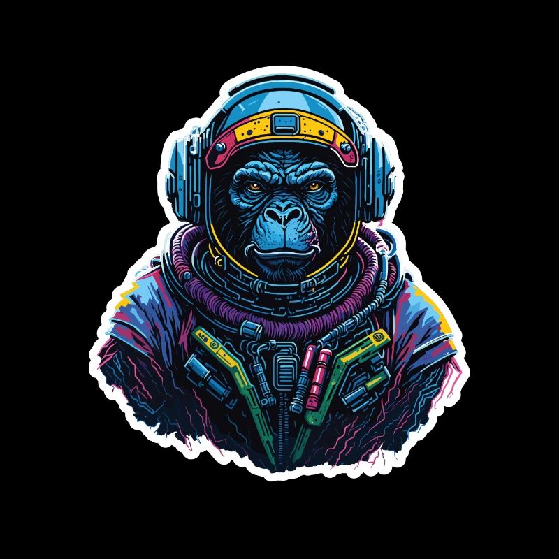 Gorilla Astronaut Neon