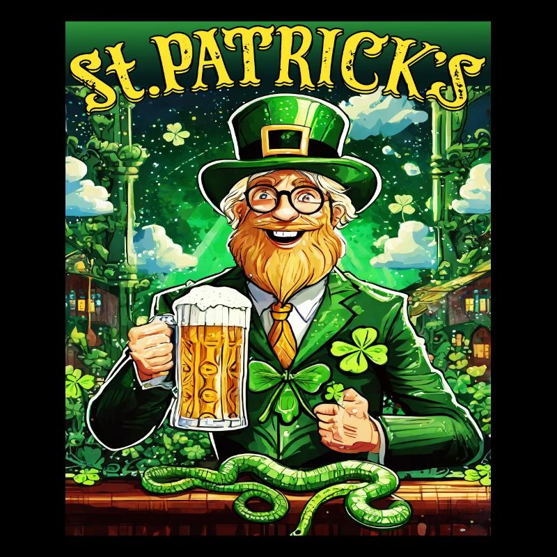 JOUR DE LA SAINT-PATRICK SERPENT BIÈRE TRÈFLE