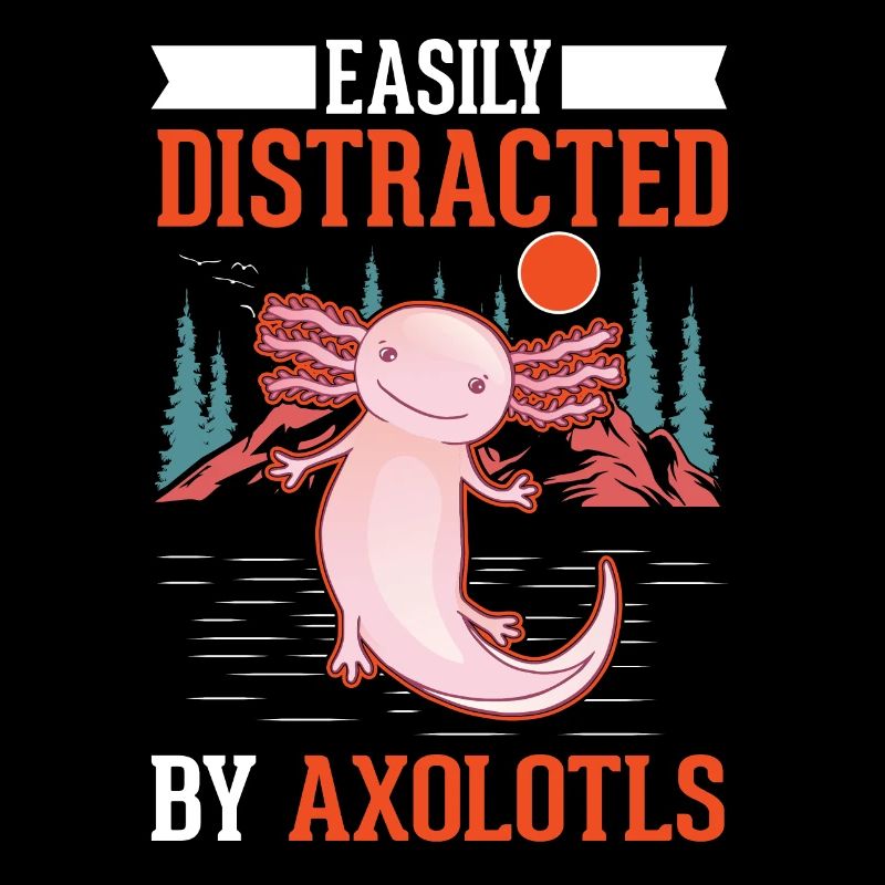 Facilement distrait par les axolotls Amphibien à queue