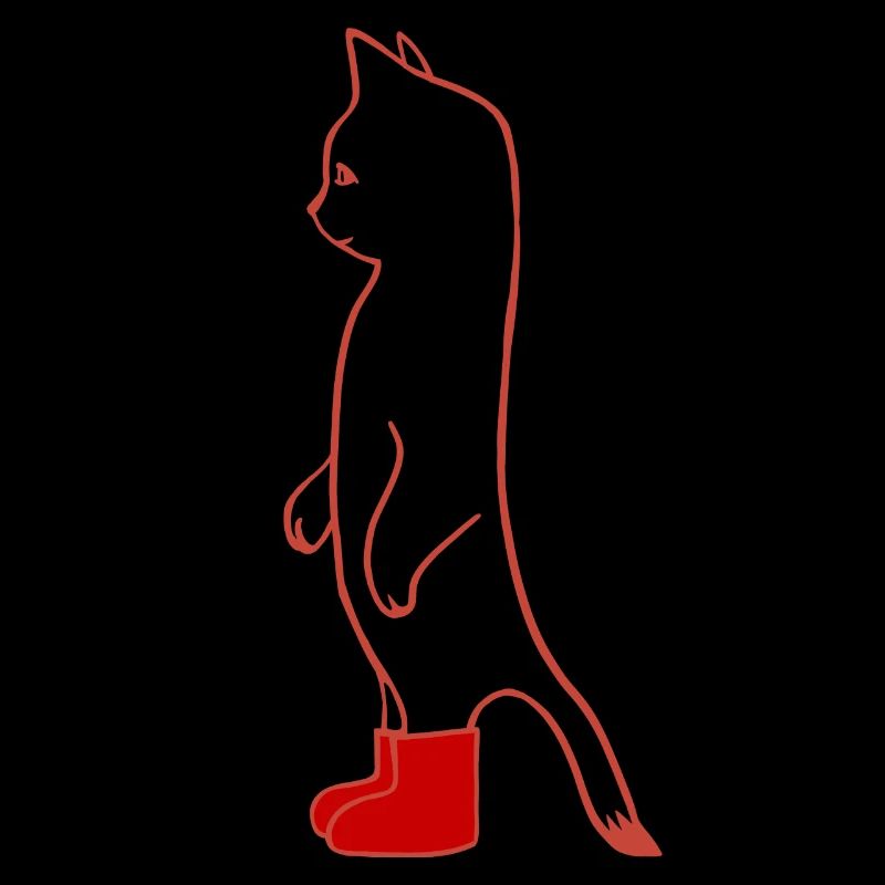 Black Cat with Red Boots