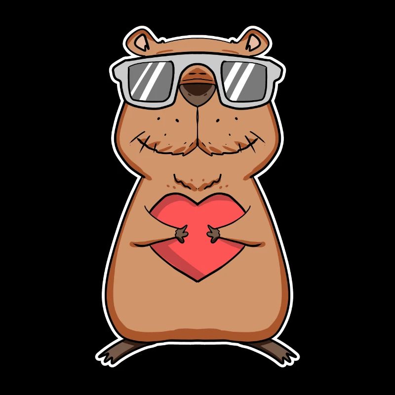 Capybara Cool Capybara Amour du cœur