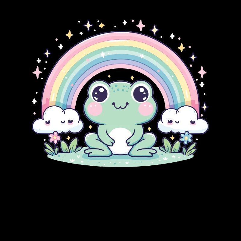 Kawaii Frog Rainbow Cute Pattern