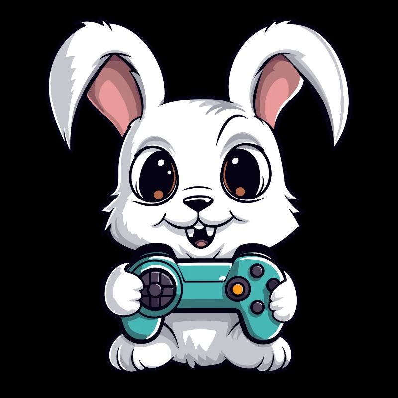 Cute Rabbit Player Gaming Bunny Lover