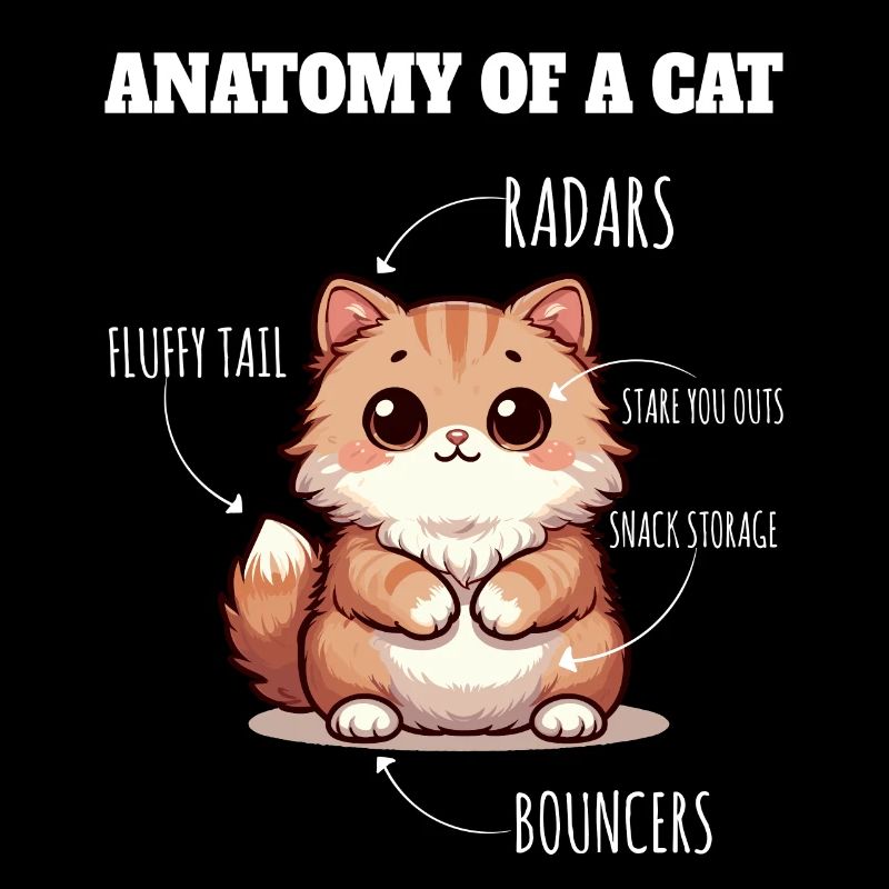 Anatomie einer Katze niedliche Katze