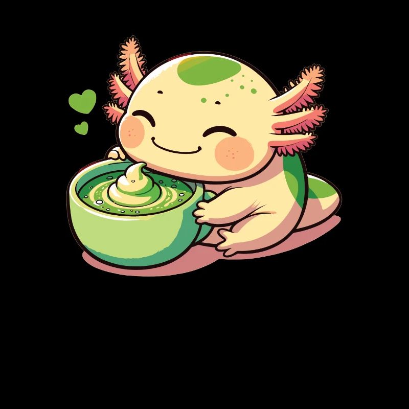 Matcha tea with Matcha Axolotl