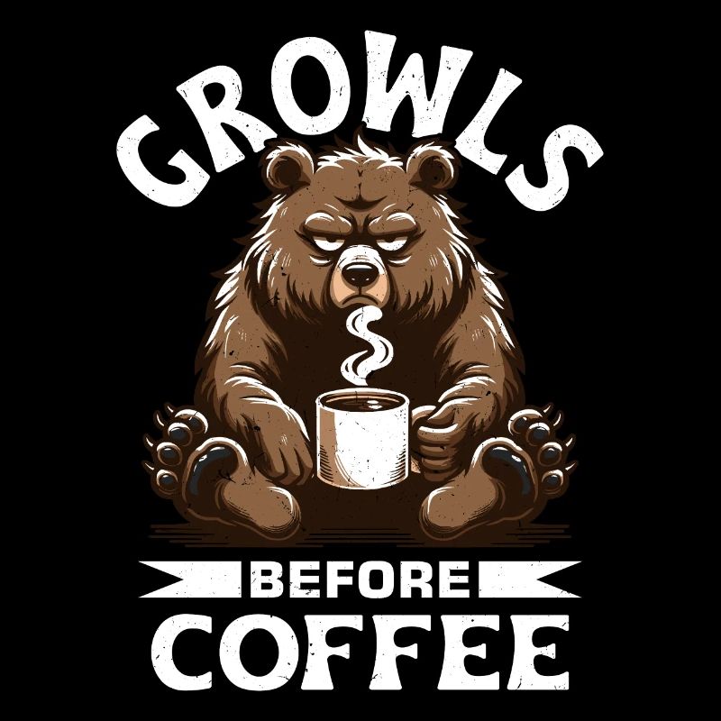 Grumpy Bear With Coffee Morning Mood