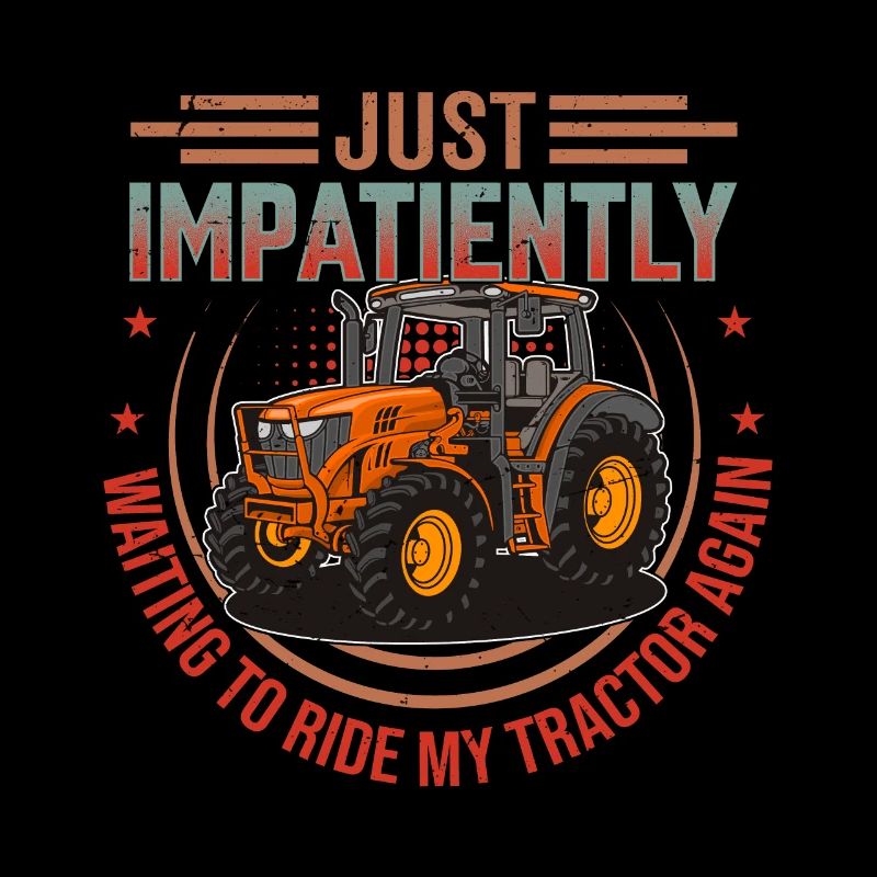 Retro Traktor Erntezeit - Spruch Englisch