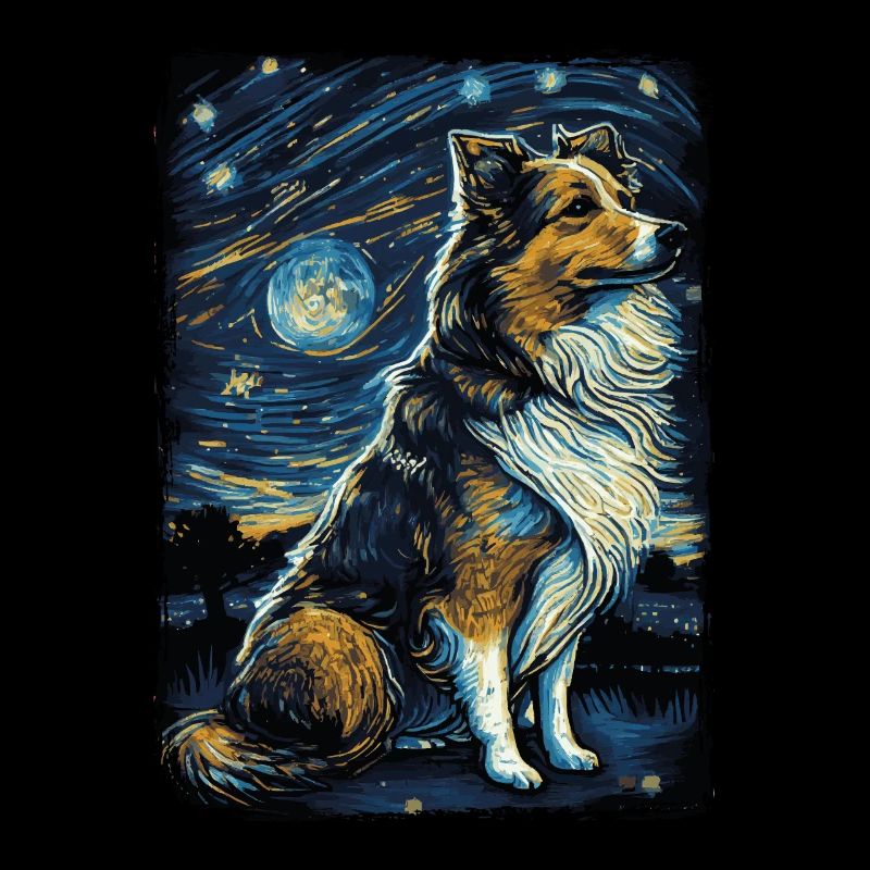 Shetland Shepherd Starry Night
