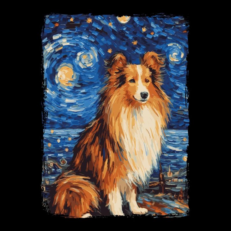 Shetland Shepherd Starry Night