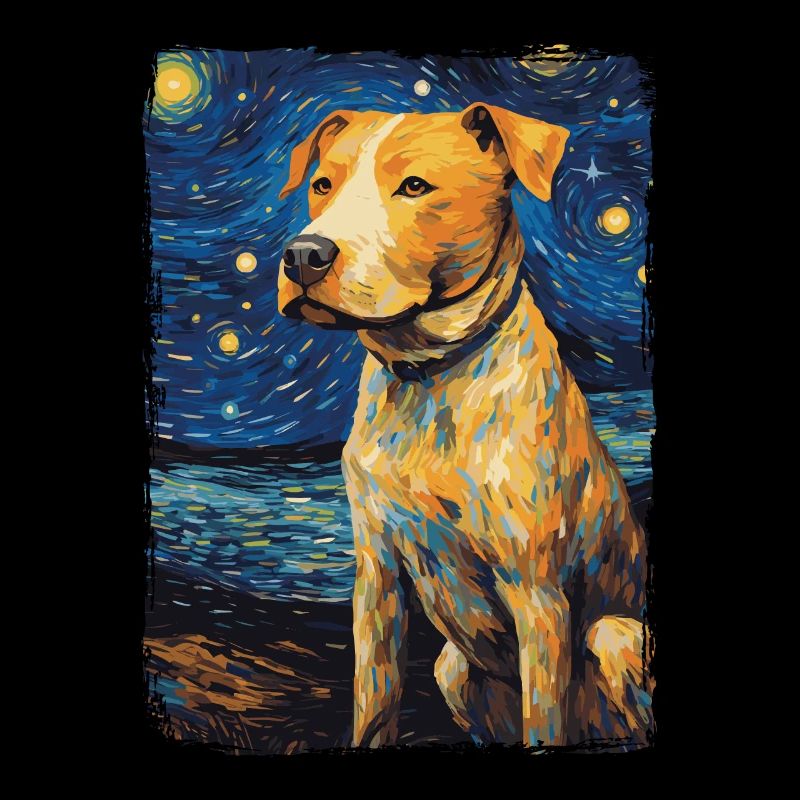 Pitbull Chien Nuit Étoilée