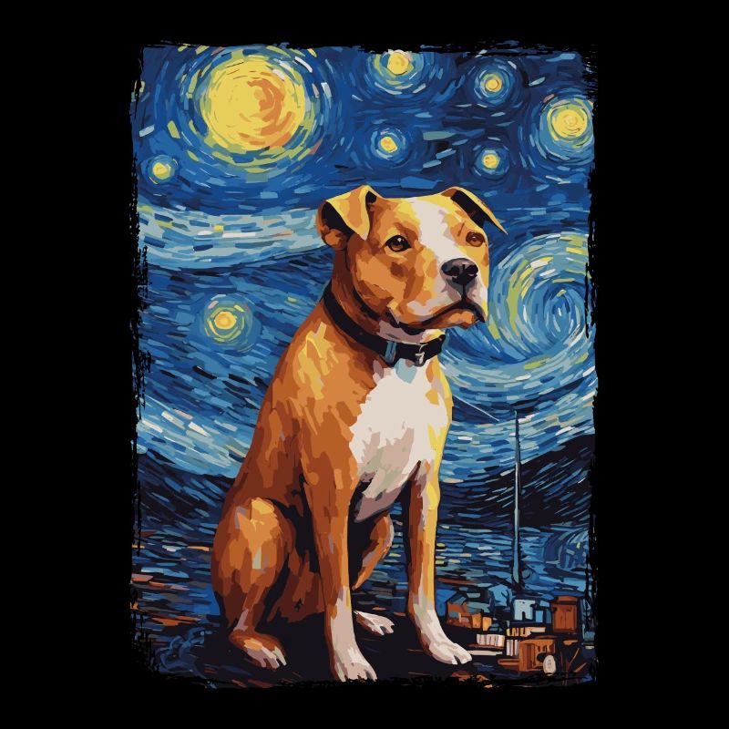 Pitbull Chien Nuit Étoilée