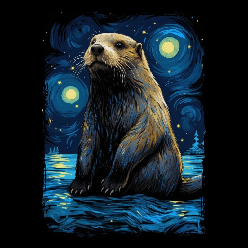 Otter Starry Night