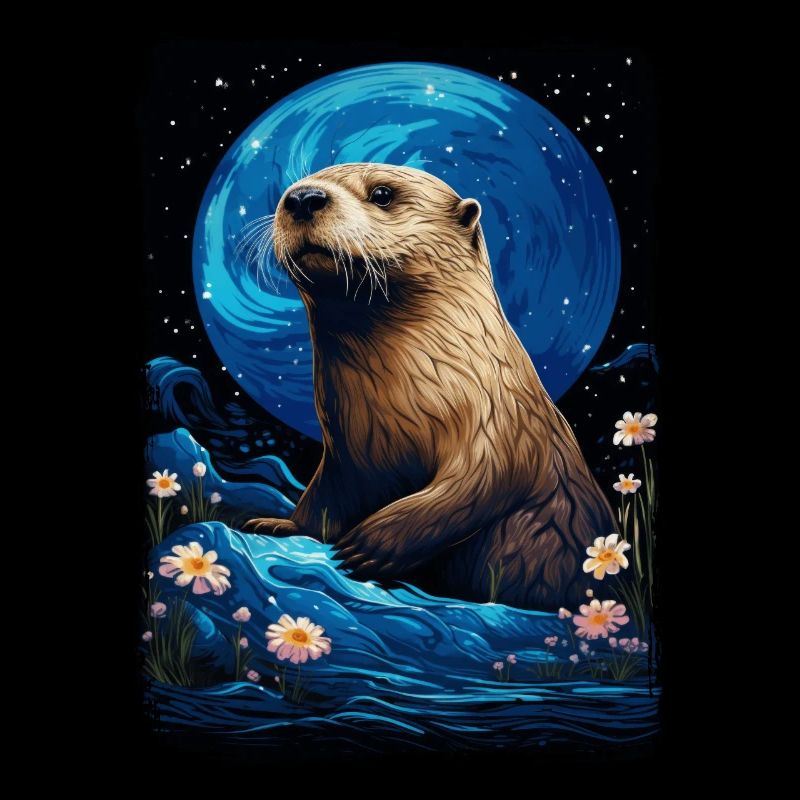 Otter Starry Night