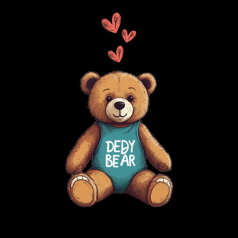 Teddy Bear Cartoon with Hearts Teddy Bear Cute