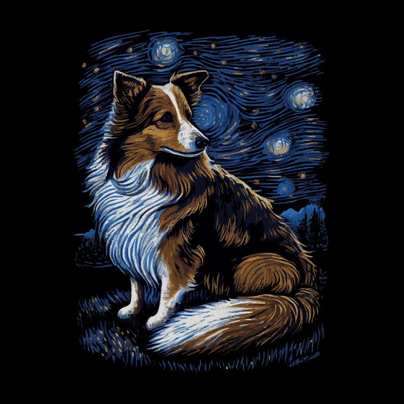 Shetland Shepherd Starry Night