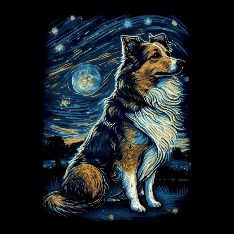 Shetland Shepherd Starry Night