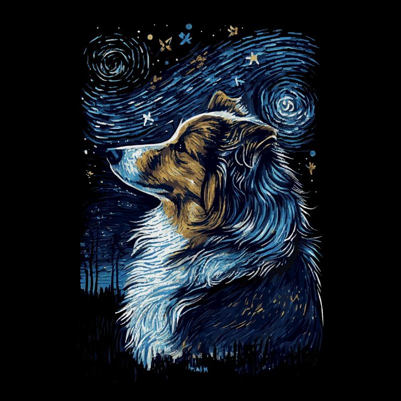 Shetland Shepherd Starry Night