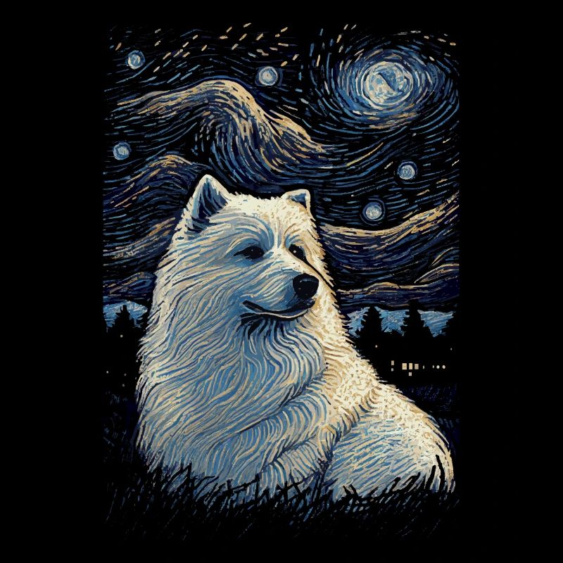 Samoyed Starry Night