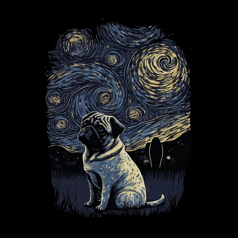 Pug Starry Night
