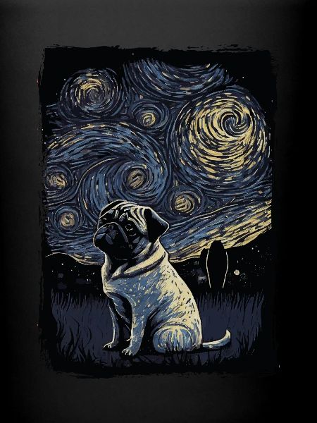 Pug Starry Night