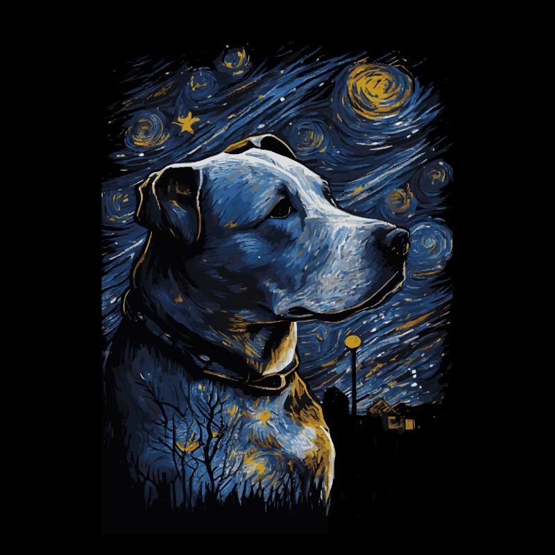 Pitbull Chien Nuit Étoilée