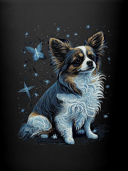 Papillon Chien Nuit Étoilée