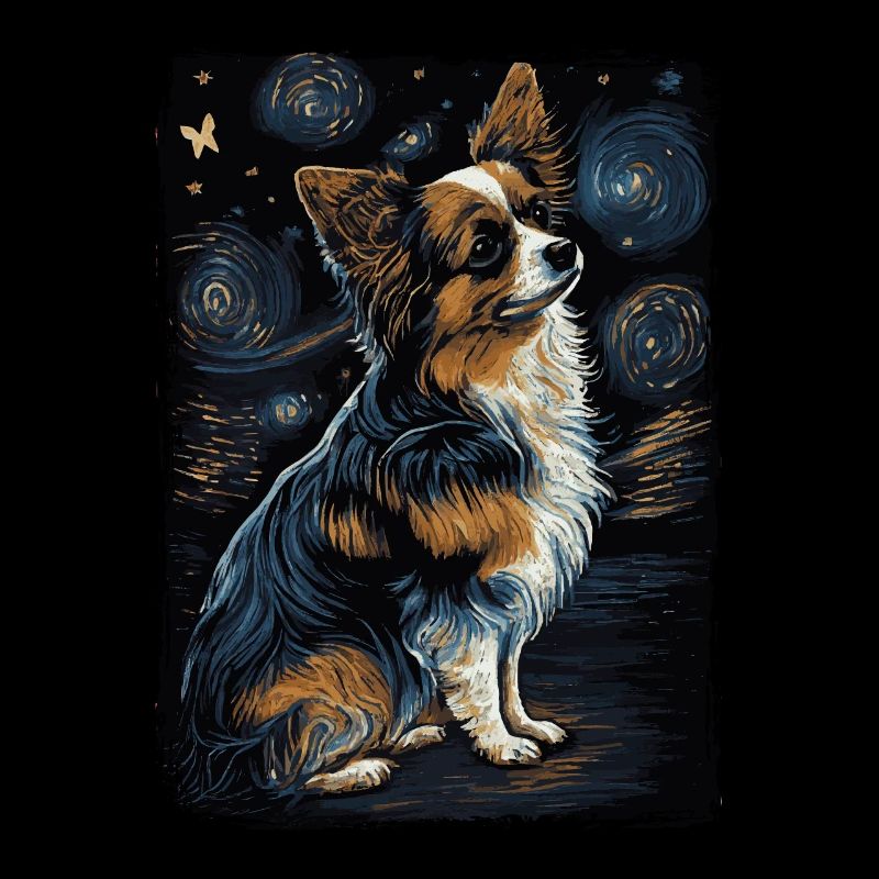 Papillon Hund Starry Night