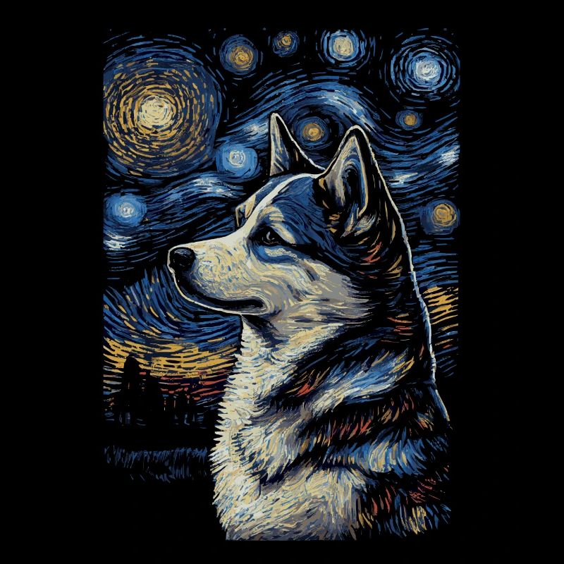 Husky Starry Night