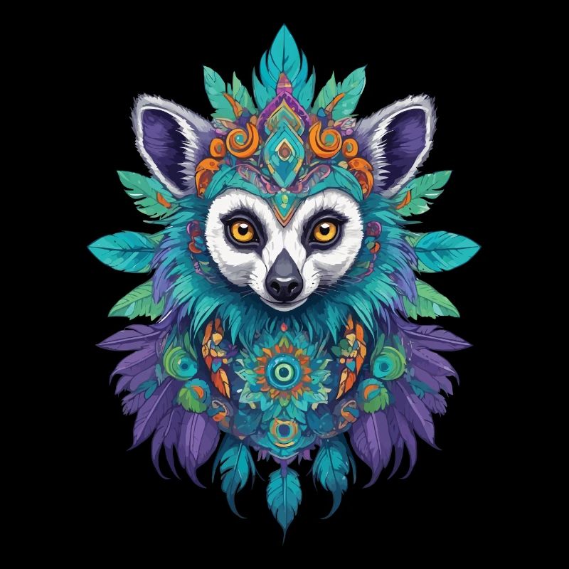 Lemuren Mandala Traumfänger Design