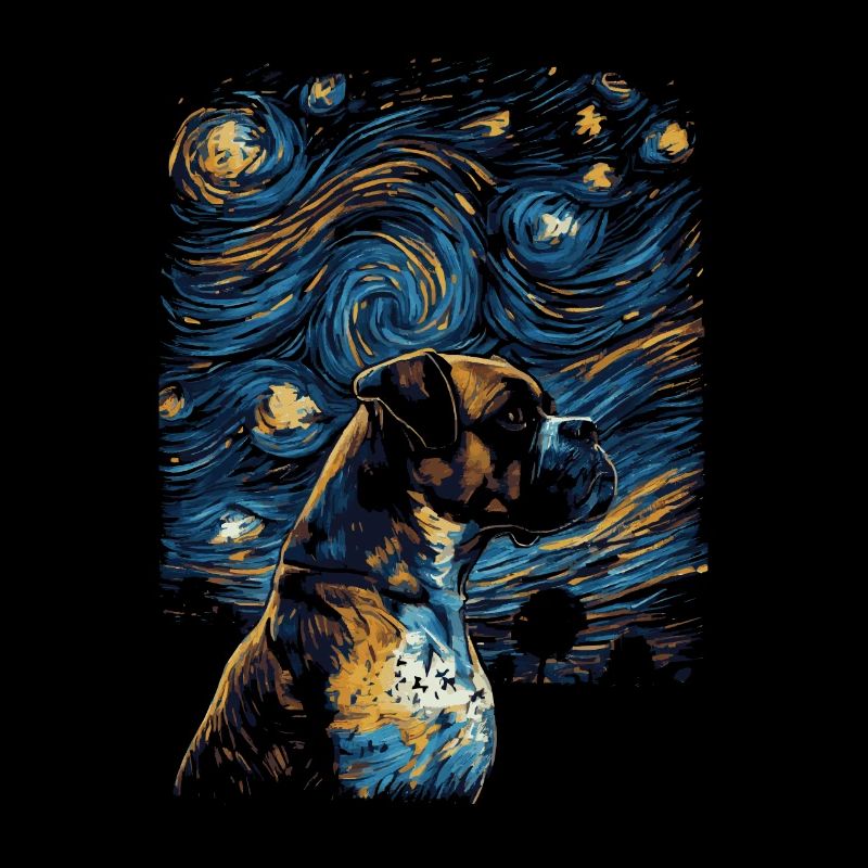 Boxerhund Starry Night